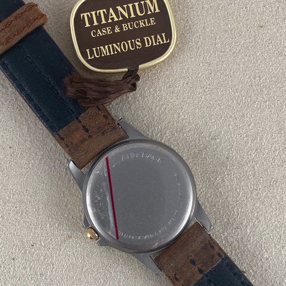 Vintage Belair Titanium Watch 18 Karat Gold Plated Bezel - Picture 6 of 7